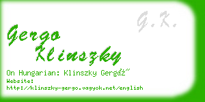 gergo klinszky business card